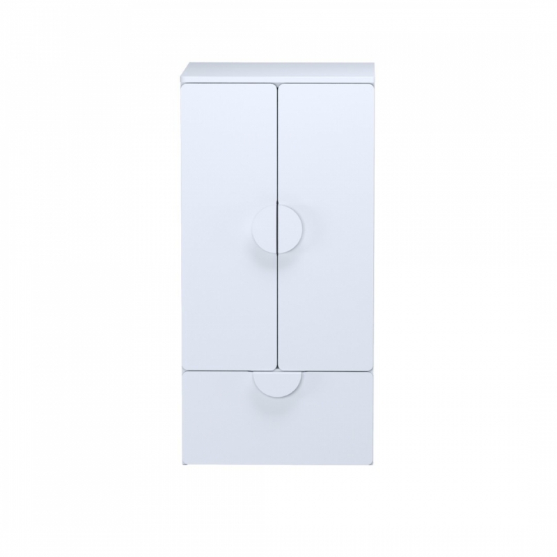 Шкаф распашной с двумя дверьми, полкой и ящиком ПИКСИ (белый)