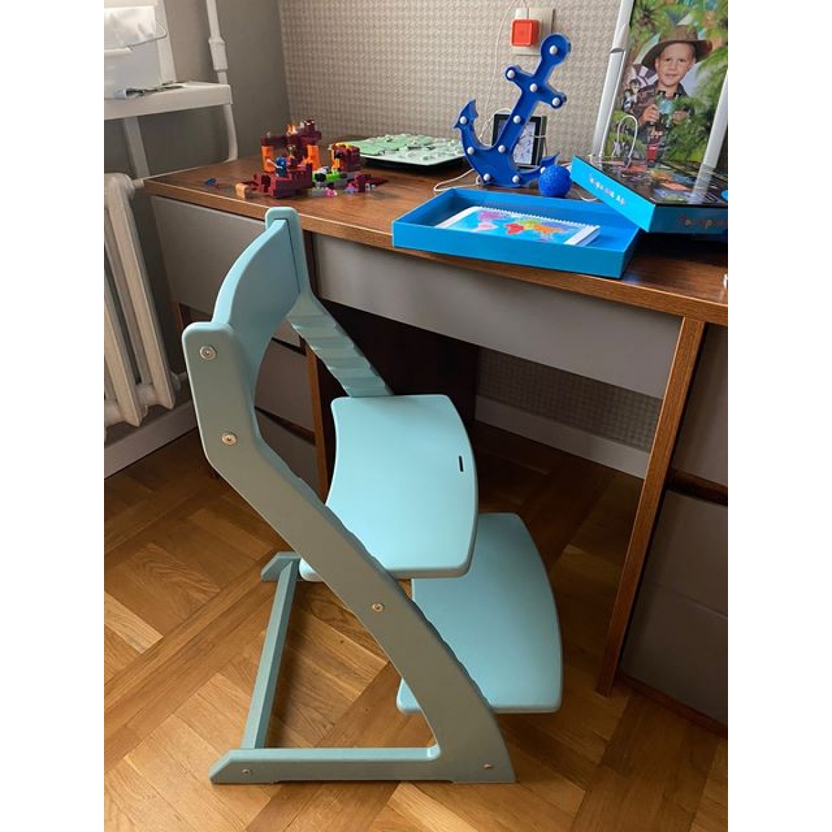 Детский регулируемый растущий стул «ВАСИЛЁК» Slim ВН-21Д (бирюза)