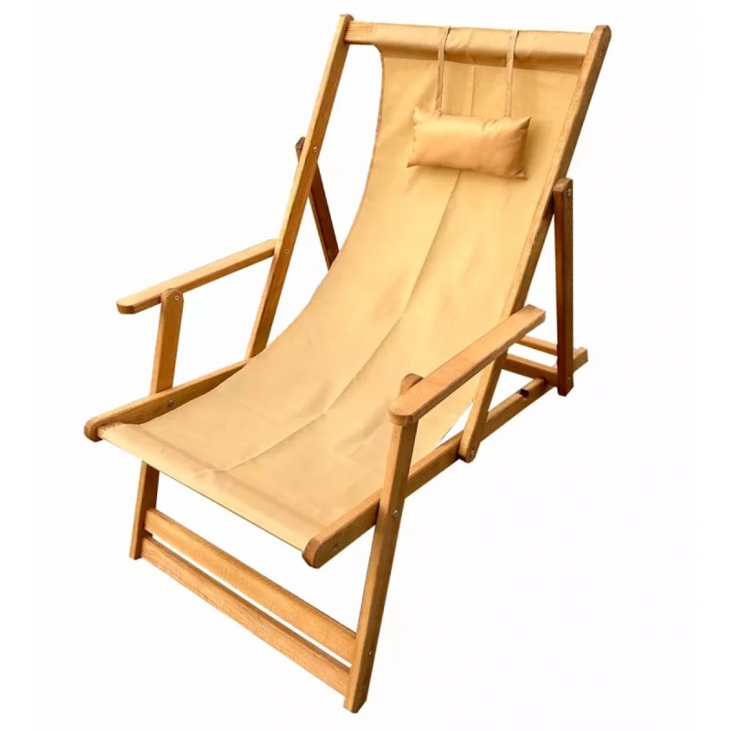 Кресло-шезлонг с подлокотниками садовое (сиденье из ткани) DYATEL