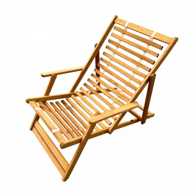 Кресло-шезлонг с подлокотниками садовое (сиденье из дерева) DYATEL