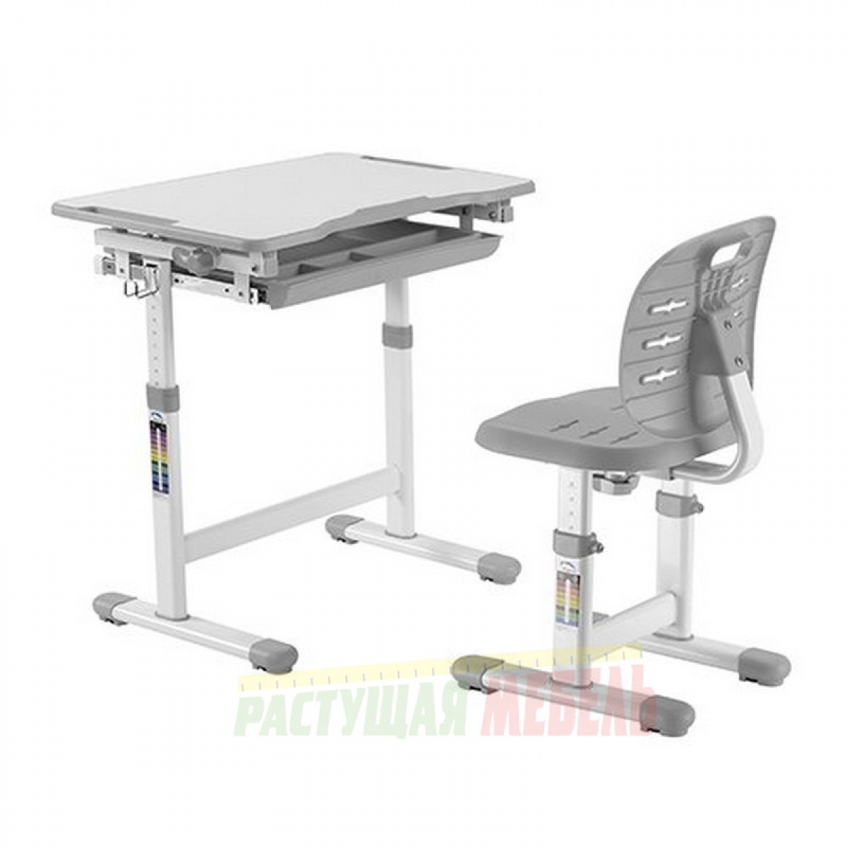 Детский комплект мебели (парта+стул) New Elfin B201S (серый)