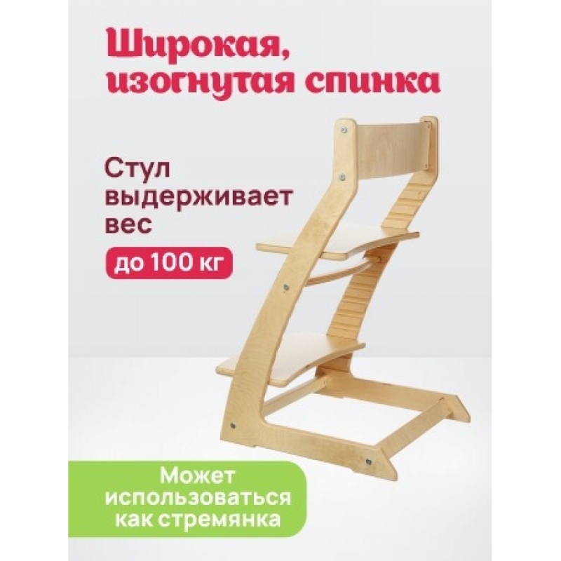 Детский регулируемый стул (растущий стул) ВАСИЛЁК-slim ВН-21Д (не крашенный)