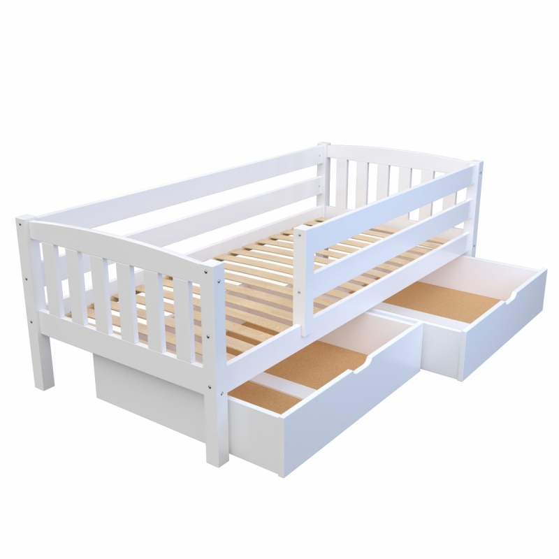 Кровать "Паулина" ЭЛИС-3 из массива березы без ящиков (белая)