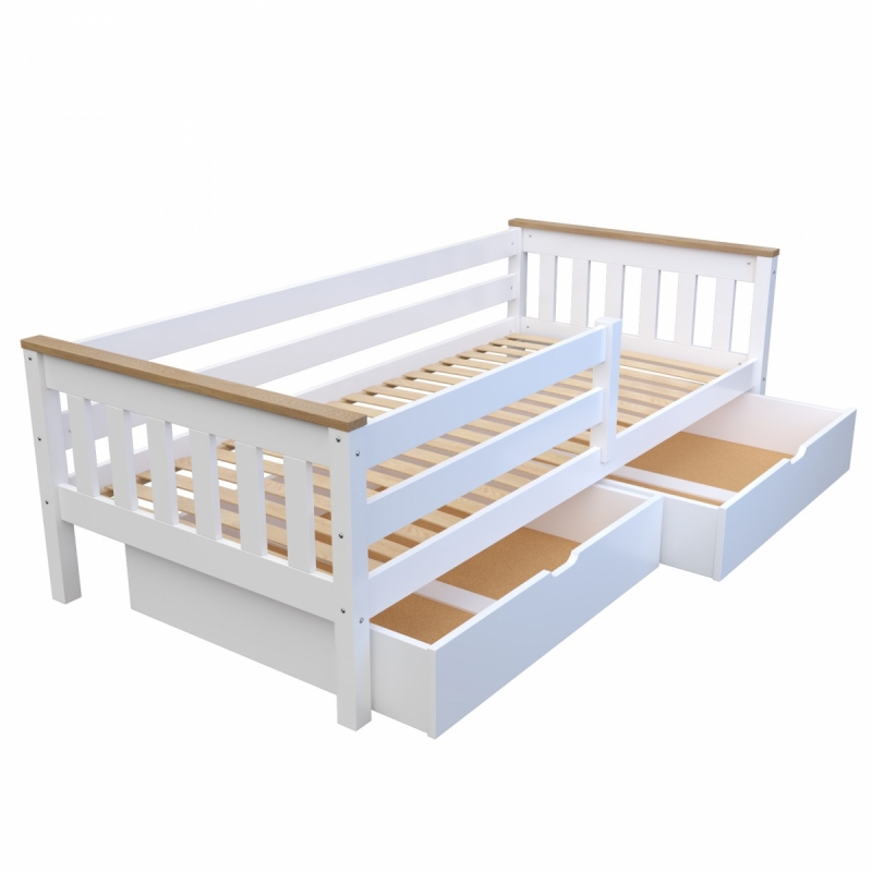 Кровать "Эльза" ЭЛИС-4 из массива березы без ящиков (белая)