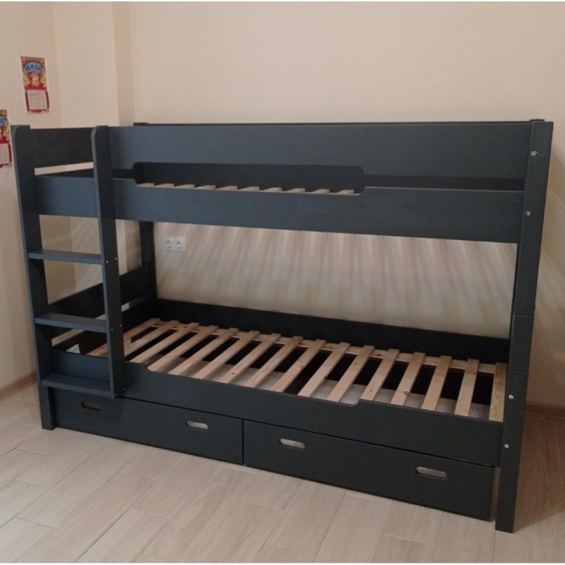Двухъярусная кровать Амелия 200х90 (серая)