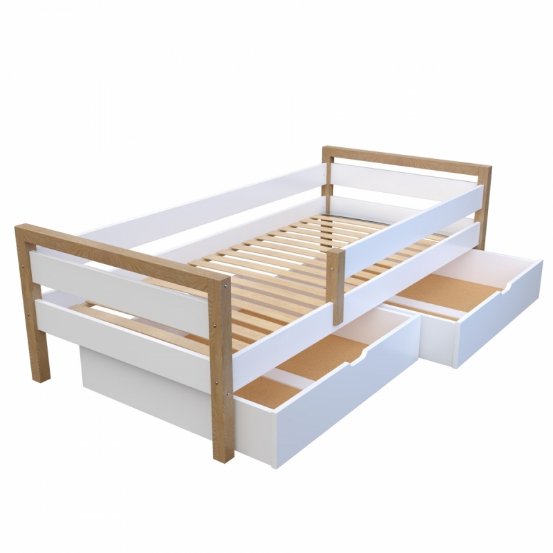 Кровать "Ясмина" ЭЛИС-7 из массива березы без ящиков (белая)