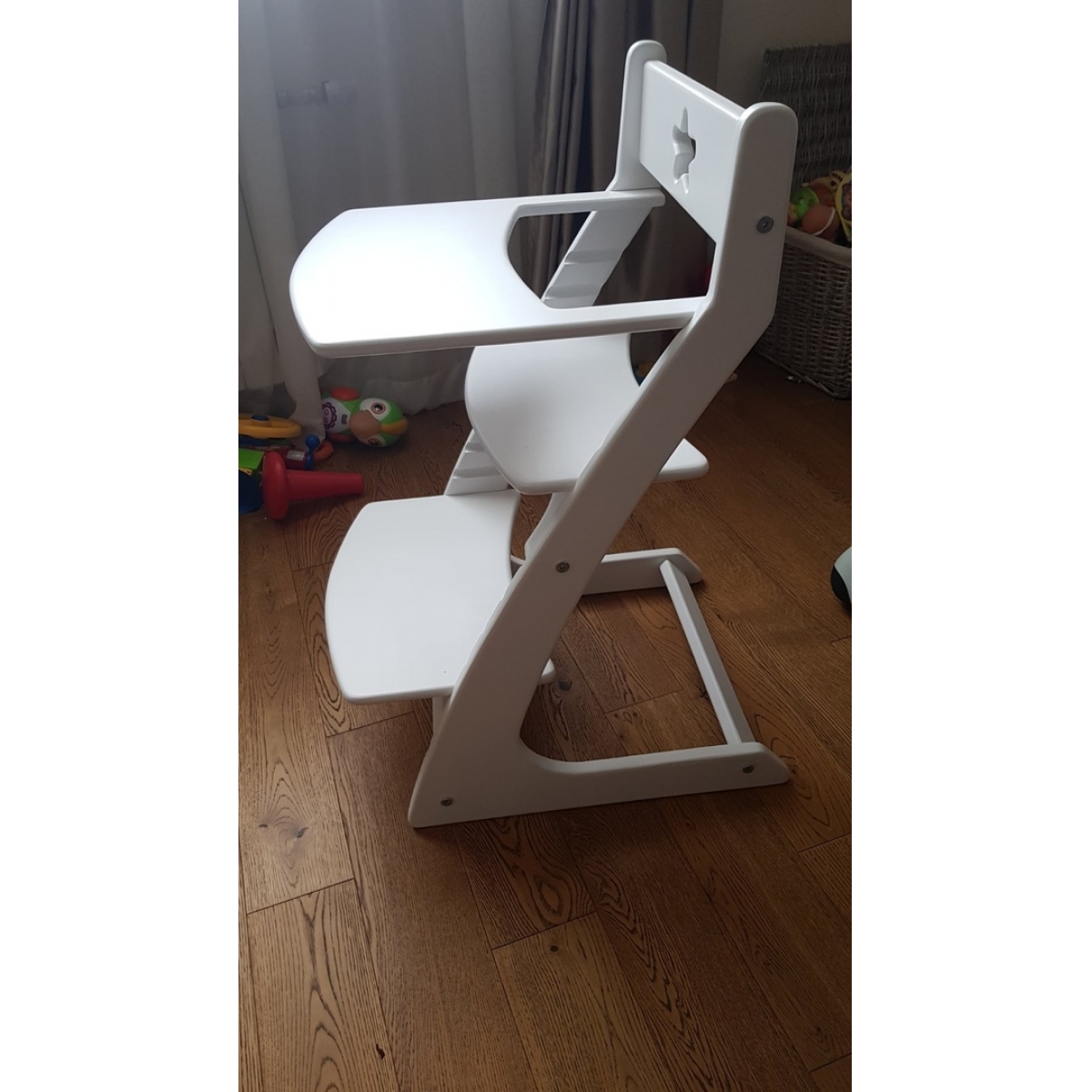 Детский растущий регулируемый стул Ростик/Rostik со столиком (белый)