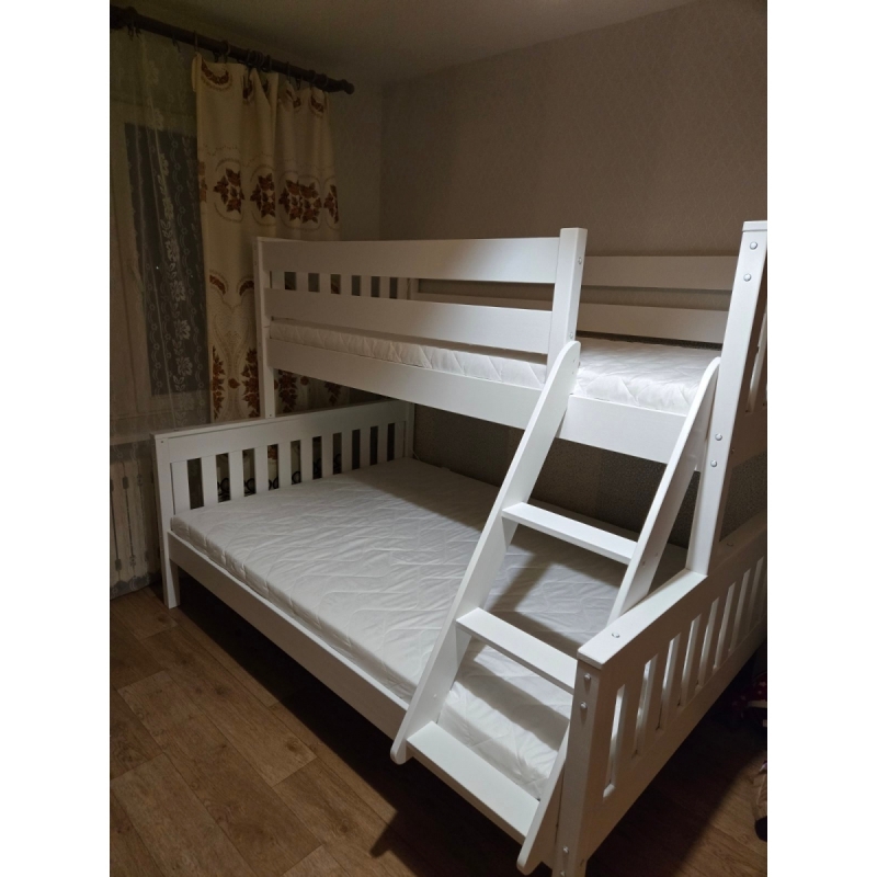 Кровать двухъярусная Вертикаль 140х200/90х200 (белая)