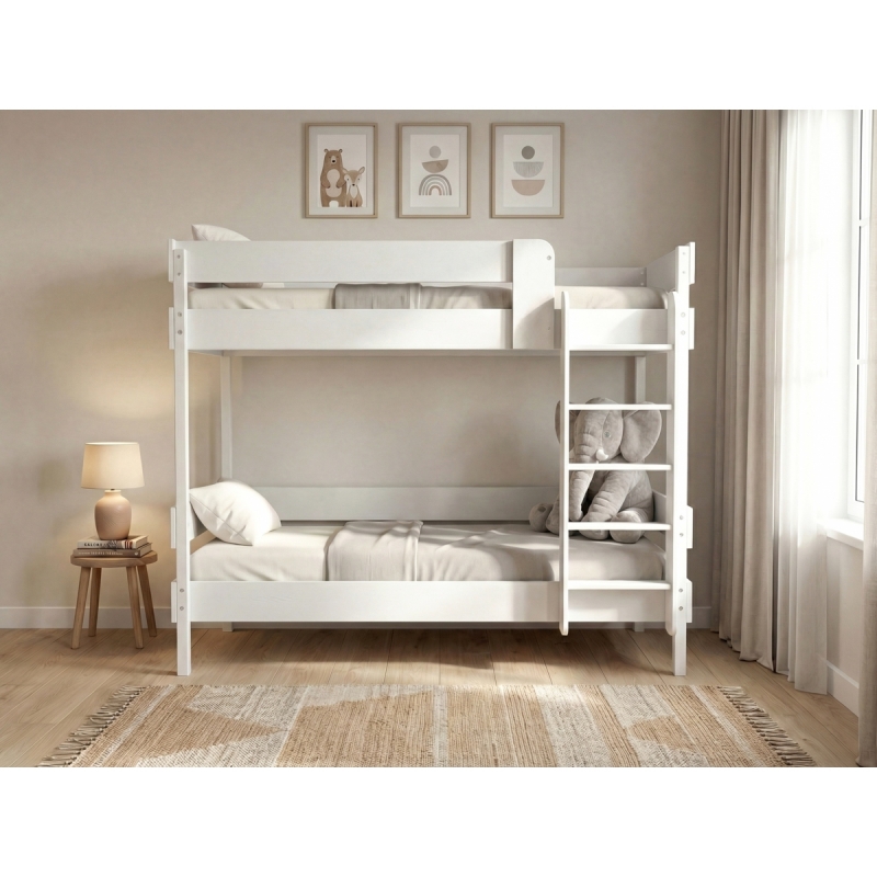 Двухъярусная кровать на металлическом каркасе "Севилья Люкс" (белая)