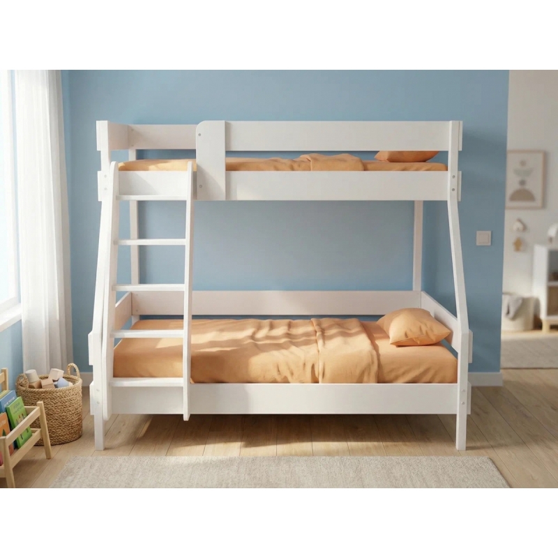 Двухъярусная кровать на металлическом каркасе "Гранада Люкс" (белая)