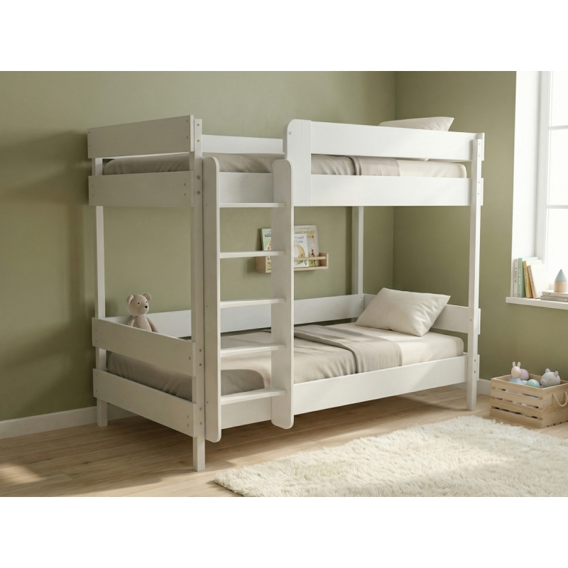 Двухъярусная кровать на металлическом каркасе "Севилья Люкс" (белая)