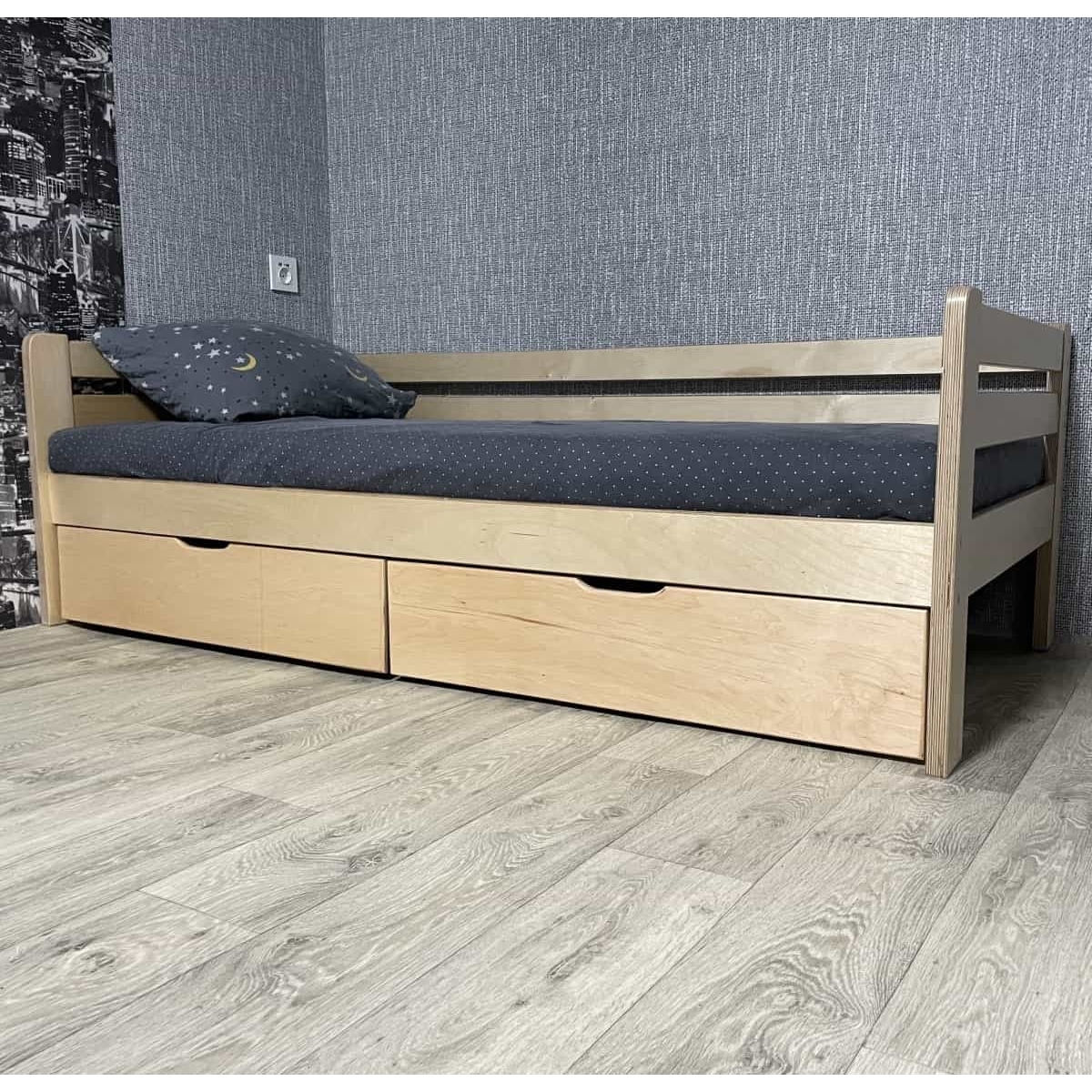 Кровать Ecodrev Классик с ящиками без бортика (лак)