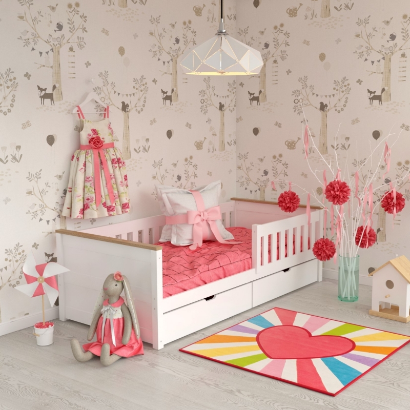 Кровать "Доминика" ЭЛИС-5 из массива березы без ящиков (белая)