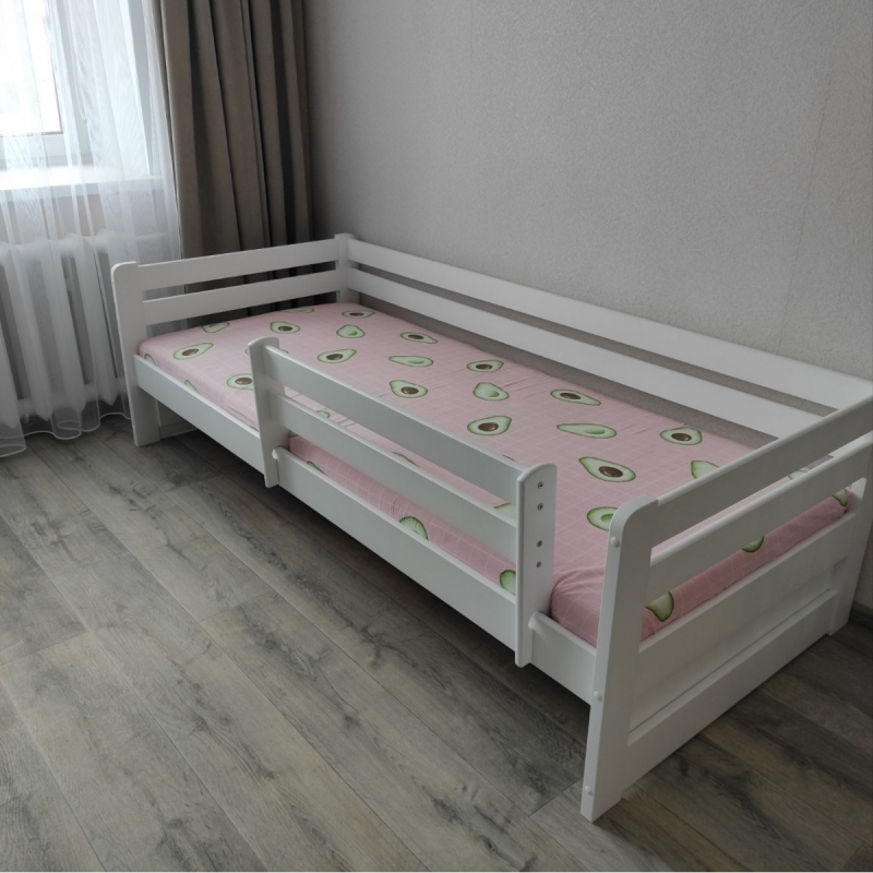 Кровать Ecodrev Классик с бортиком и вставками по бокам (белая)