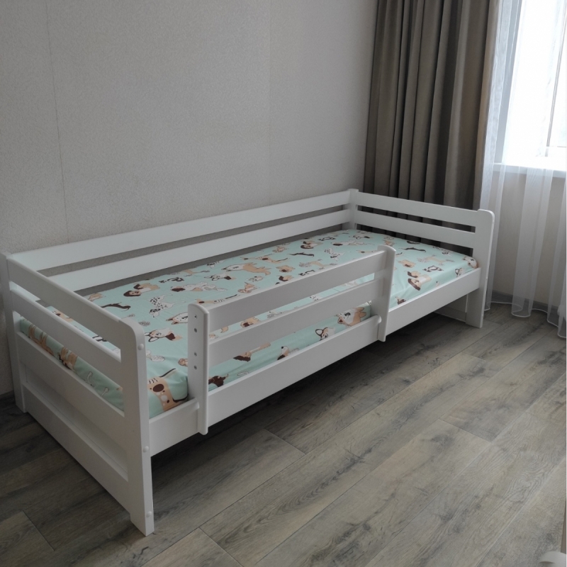 Кровать Ecodrev Классик с бортиком и вставками по бокам (белая)