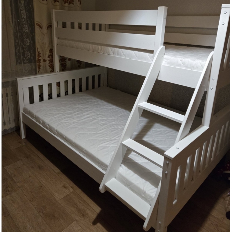 Кровать двухъярусная Вертикаль 200х140/200х90 см. (белая)