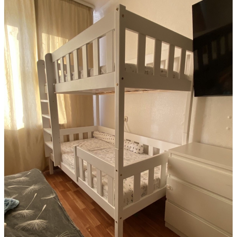 Двухъярусная кровать Грейси с ящиками (белая)