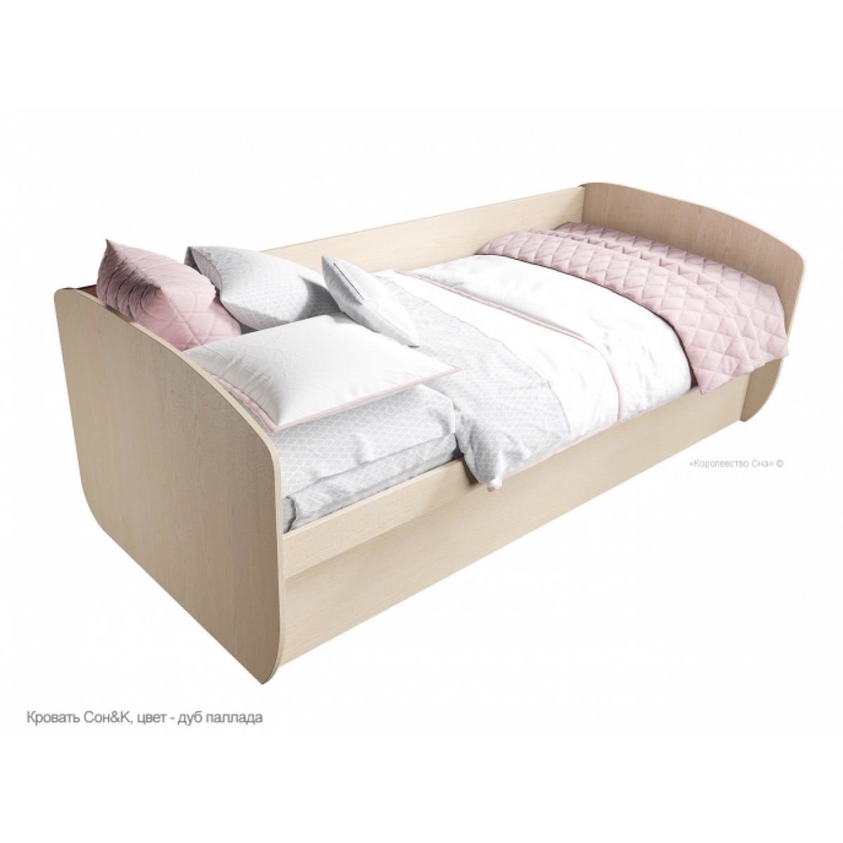 Кровать подростковая с подъемным механизмом Сон&K, цвет дуб паллада