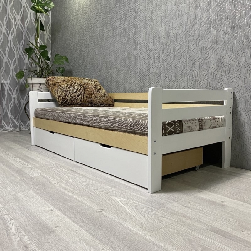 Кровать Ecodrev Классик с ящиками без бортика (сканди)