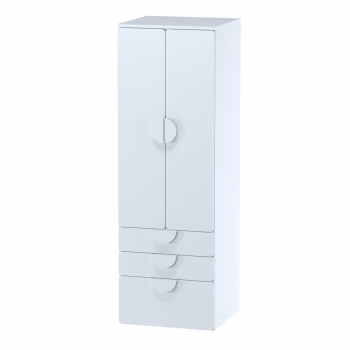 Шкаф распашной с двумя дверьми, тремя ящиками и полкой ПИКСИ (белый)