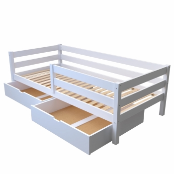 Кровать "Николь" ЭЛИС-1 из массива березы без ящиков (белая)