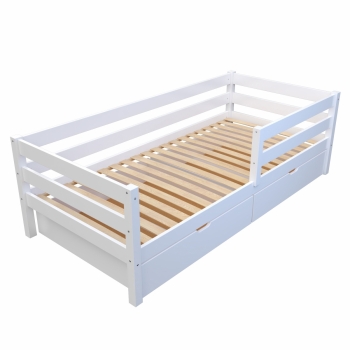 Кровать "Николь" ЭЛИС-1 из массива березы без ящиков (белая)