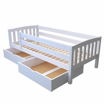 Кровать "Паулина" ЭЛИС-3 из массива березы без ящиков (белая)