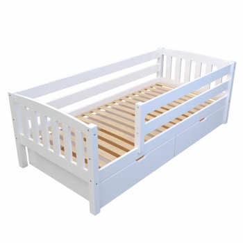 Кровать "Паулина" ЭЛИС-3 из массива березы без ящиков (белая)