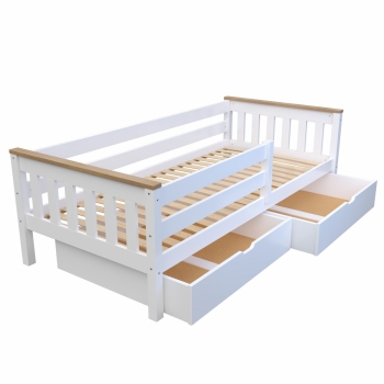 Кровать "Эльза" ЭЛИС-4 из массива березы без ящиков (белая)