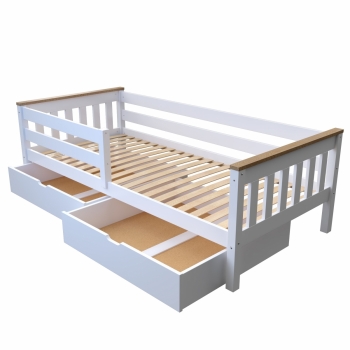 Кровать "Эльза" ЭЛИС-4 из массива березы без ящиков (белая)