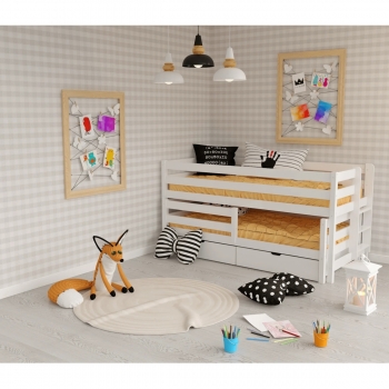 Двухъярусная кровать “Мелита” ЭЛИС-2 из массива березы (белая)