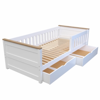 Кровать "Доминика" ЭЛИС-5 из массива березы без ящиков (белая)