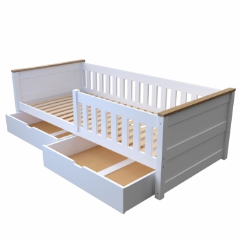 Кровать "Доминика" ЭЛИС-5 из массива березы без ящиков (белая)