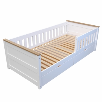 Кровать "Доминика" ЭЛИС-5 из массива березы без ящиков (белая)