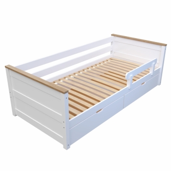 Кровать "Афина" ЭЛИС-6 из массива березы без ящиков (белая)