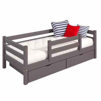 Детская (подростковая) кровать Соня с задней защитой и бортиком без ящиков (лаванда)