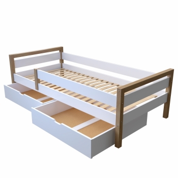 Кровать "Ясмина" ЭЛИС-7 из массива березы без ящиков (белая)