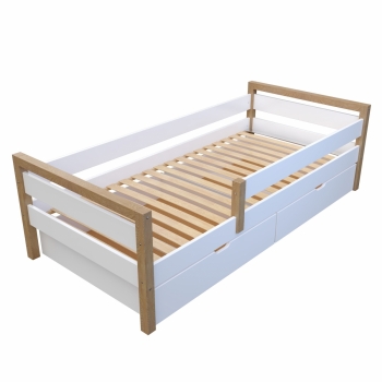 Кровать "Ясмина" ЭЛИС-7 из массива березы без ящиков (белая)