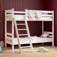 Двухъярусная детская кровать Соня Вариант 10 с наклонной лестницей (белая)