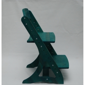 Растущий стул АйКью из массива березы (цвет зелёный павлин)