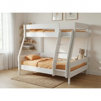 Двухъярусная кровать на металлическом каркасе "Гранада Люкс" (белая)