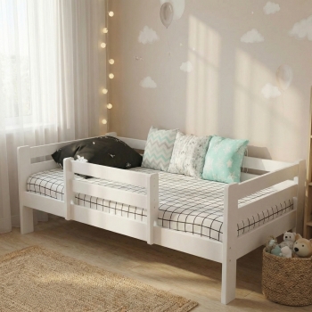 Кровать Ecodrev Классик с бортиком без ящиков (белая)