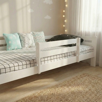 Кровать Ecodrev Классик с бортиком без ящиков (белая)