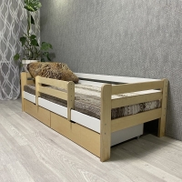 Кровать Ecodrev Классик с ящиками и бортиком (сканди)