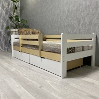 Кровать Ecodrev Классик с ящиками и бортиком (сканди)