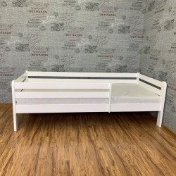 Кровать Ecodrev Классик с стационарным бортиком без ящиков (белая)