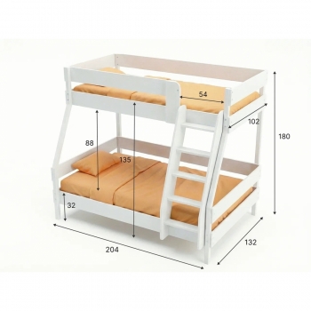 Двухъярусная кровать на металлическом каркасе "Гранада Люкс" (белая)