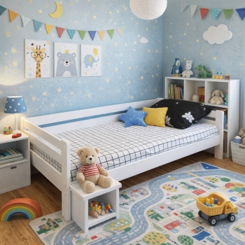 Кровать Ecodrev Классик без бортика и ящиков (белая)