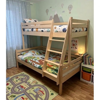 Двухъярусная кровать Rostik 2в1 широкая (лак)
