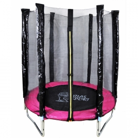 Батут Atlas Sport Pink 140 см - 4.5ft с внешней сеткой (на эластичных ремнях)